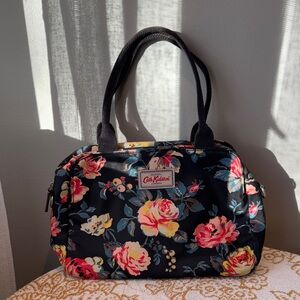 Cath Kidston Black Tote with Pink Floral Design